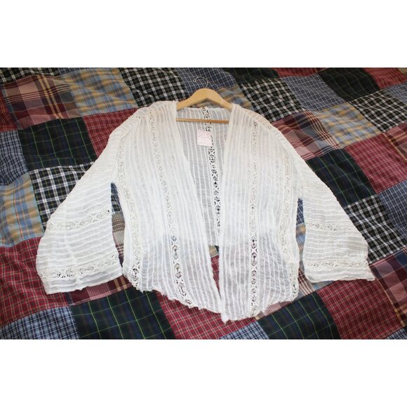 NWT Free People Willow Lace Kimono Size M/L Long Sleeves Ivory Semi Sheer AS IS - Picture 6 of 12